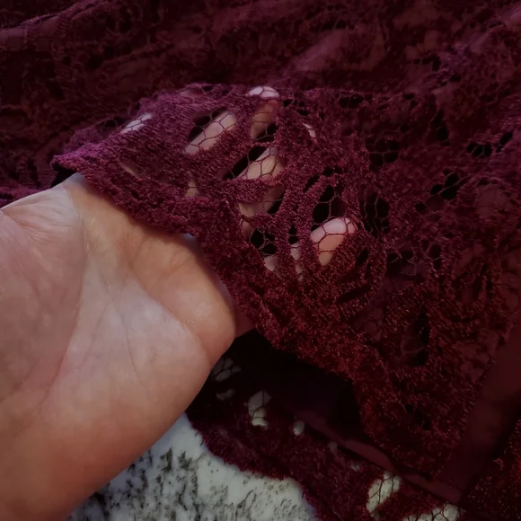 Chico's Red Maple Faux Suede and Lace Jacket - Picture 8 of 16